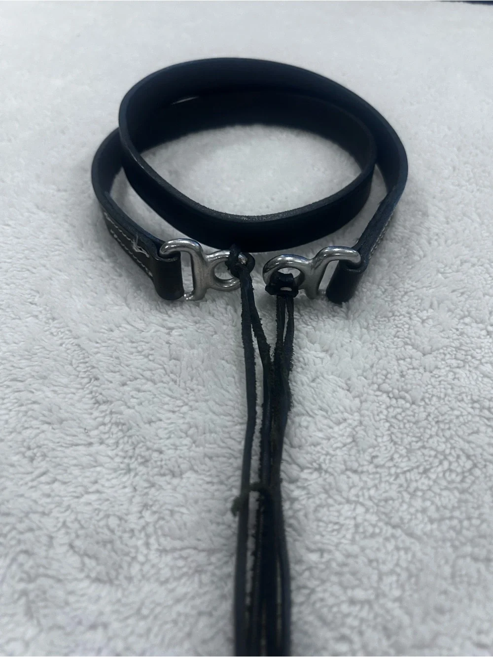 Banana Republic Black Genuine Leather Belt Tassel Tie Medium